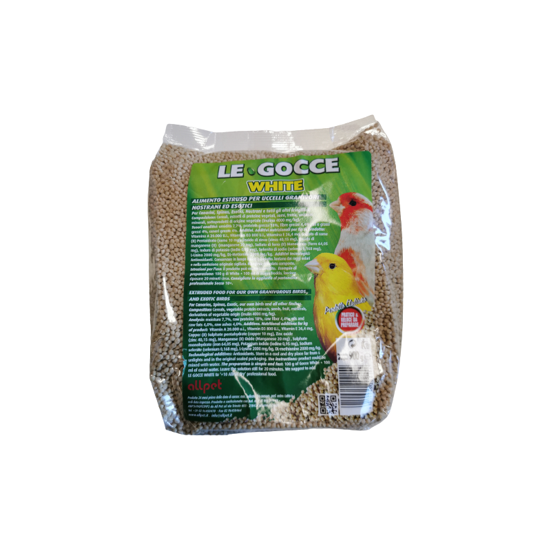 Le Gocce blanc remplace les graines de germination - riche en protéines - riche en vitamines 900gr - Allpet