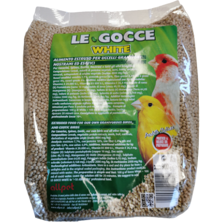 Le Gocce blanc remplace les graines de germination - riche en protéines - riche en vitamines 900gr - Allpet à 9,95 € - Allpet...