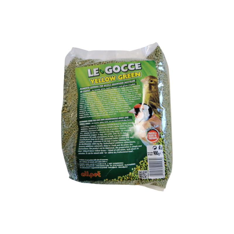 Le Gocce jaune/vert remplace les graines de germination - riche en protéines - riche en vitamines 900gr - Allpet