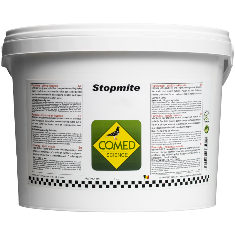 Stopmite, contre les poux rouges chez les pigeons 10kg  - Comed