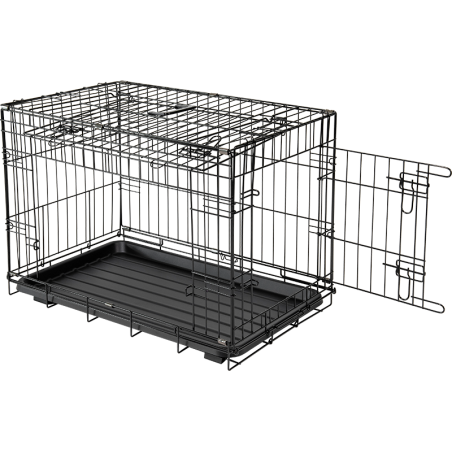 Cage métallique avec porte coulissante Noir S 62x44x50cm - Jack and Vanilla à 79,20 € - Jack and Vanilla - 80/0012 - Cages de...