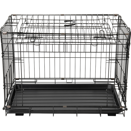 Cage métallique avec porte coulissante Noir M 76x48x54cm - Jack and Vanilla à 99,00 € - Jack and Vanilla - 80/0013 - Cages de...