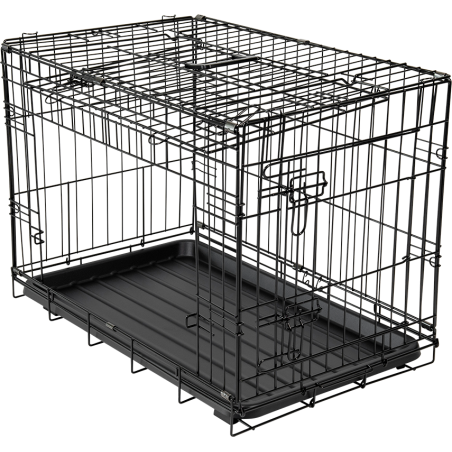 Cage métallique avec porte coulissante Noir XXL 123x77x83cm - Jack and Vanilla à 200,00 € - Jack and Vanilla - 80/0016 - Cage...