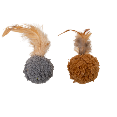 Balle avec plume Cat Toys 2pcs Brun et gris 5cm - Jack and Vanilla 49/1105 Jack and Vanilla 3,95 € Ornibird