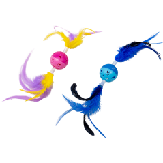 Balle avec plume Cat Toys Bleu ou rose 36cm - Jack and Vanilla à 3,95 € - Jack and Vanilla - 49/1100 - Autres