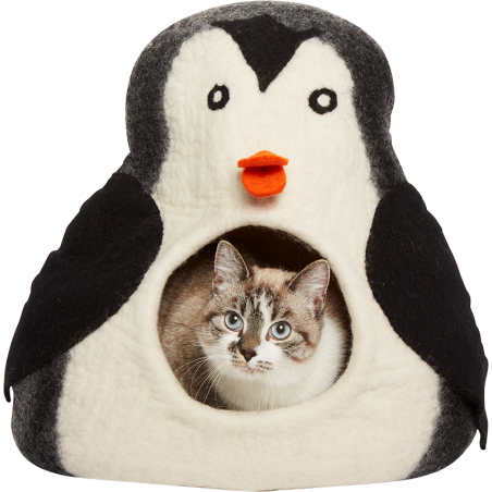 Abri pinguin Dharma Karma Noir/Blanc 36x34x30cm - Pet Solutions à 99,00 € - Pet Solutions - DDKC125 - Paniers