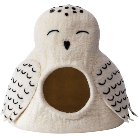 Abri hibou blanc Dharma Karma 36x34x30cm - Pet Solutions à 99,00 € - Pet Solutions - DDKC124-03 - Paniers