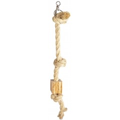 Corde d'escalade en sisal et bloc bbq en bois 56cm - Duvo+ à 6,95 € - Duvo + - 11577 - Jouets