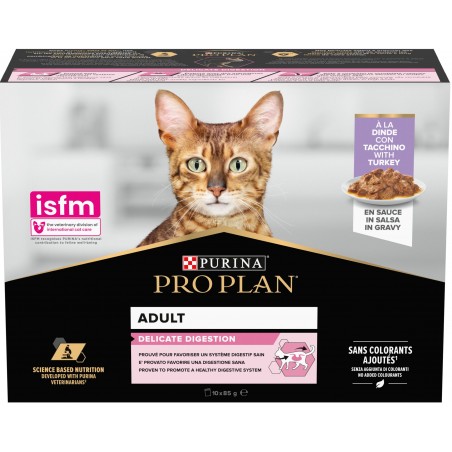 Adult Delicate Digestion - Tendres morceaux à la dinde en sauce 10x85gr - Pro Plan 12425072 Purina 14,50 € Ornibird