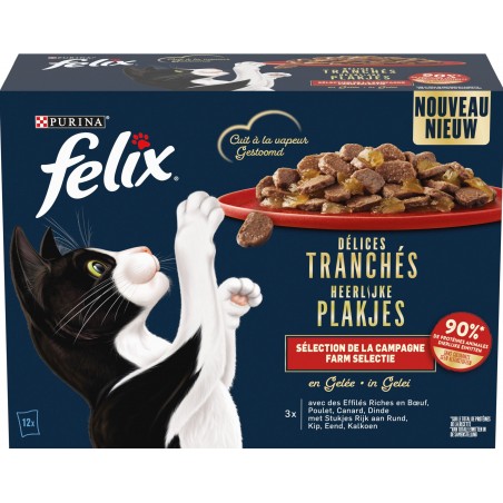 Délices Tranchés - Sélection de la campagne en gelée 12x80gr - Felix 12493792 Purina 7,00 € Ornibird