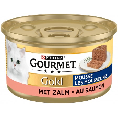 Gold - Les mousselines Saumon 85gr - Gourmet à 1,05 € - Purina - 12331722 - Gourmet