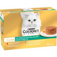 Gold - Les timbales aux légumes 12x85gr - Gourmet à 10,55 € - Purina - 12297578 - Gourmet