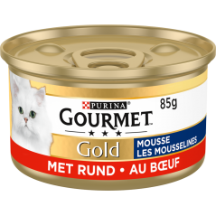 Gold - Les mousselines au boeuf 85gr - Gourmet à 1,05 € - Purina - 12331678 - Gourmet