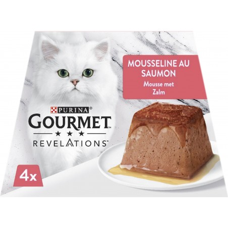 Révélations - Mousseline au saumon 4x57gr - Gourmet à 4,20 € - Purina - 12455661 - Gourmet