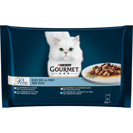 Perle - Duo de la mer 4x85gr - Gourmet 12486997 Purina 4,15 € Ornibird