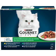 Perle - Les filettines avec des légumes 12x85gr - Gourmet à 10,55 € - Purina - 12486852 - Gourmet