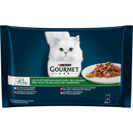 Perle - Les filettines avec des légumes 4x85gr - Gourmet 12486563 Purina 4,15 € Ornibird