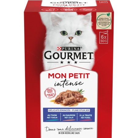 Mon Petit - Poissons 6x50gr - Gourmet à 4,20 € - Purina - 12502633 - Gourmet