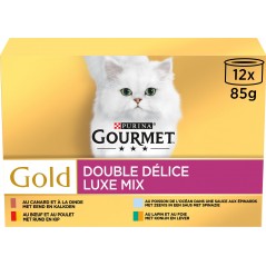 Gold - Double délice luxe mix 12x85gr - Gourmet à 10,55 € - Purina - 5119151 - Gourmet