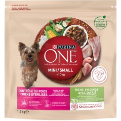 Mini -10kg Contrôle du poids - Riche en dinde avec du riz 1,5kg - One à 9,00 € - Purina - 12417557 - One