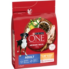 Medium/Maxi +10kg Adult - Riche en poulet avec du riz 2,5kg - One à 14,75 € - Purina - 12340680 - One