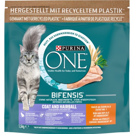 Bifensis Coat & Hairball - Riche en poulet et aux céréales complètes 1,5kg - One 12511223 Purina 13,00 € Ornibird