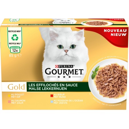 Gold - Les effilochés en sauce 12x85gr - Gourmet 12533673 Purina 10,55 € Ornibird