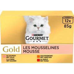 Gold - Les mousselines 12x85gr - Gourmet à 10,55 € - Purina - 12301262 - Gourmet