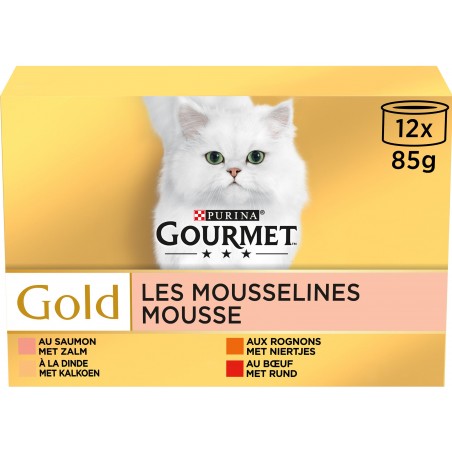 Gold - Les mousselines 12x85gr - Gourmet à 10,55 € - Purina - 12301262 - Gourmet