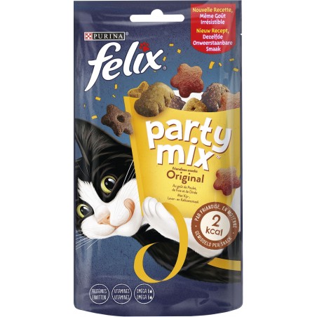 Party Mix - Original Mix Au goût poulet, de foie et de dinde 60gr - Felix à 2,10 € - Purina - 12371171 - Felix