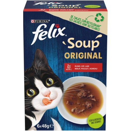 Soup - Sélection de la campagne 6x48gr - Felix à 3,00 € - Purina - 12520178 - Felix