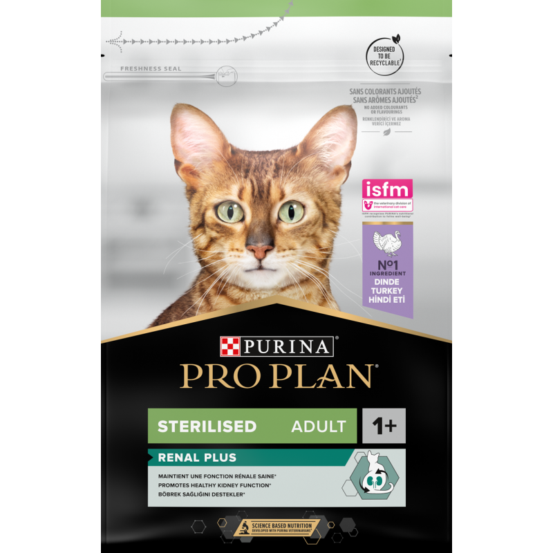 Adult Sterilised Renal Plus - Riche en dinde 3kg - Pro Plan