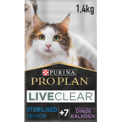 Senior LiveClear Sterilised 7+ à la dinde 1,4kg - Pro Plan à 30,60 € - Purina - 12466177 - Pro Plan