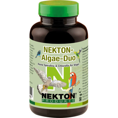 Nekton Algae-Duo 90gr - Spiruline Pure & Chlorelle pour Oiseaux - Nekton à 15,95 € - Nekton - 218090 - Nekton