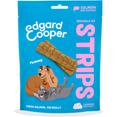 Strips Saumon et Poulet 75gr - Edgard & Cooper à 4,50 € - Edgard & Cooper - 46720 - Edgard & Cooper