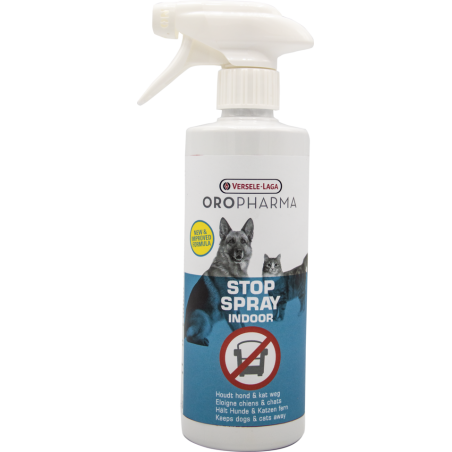 Stop Indor 500ml - Spray pour eloigner les chiens et chats - Oropharma à 10,65 € - Versele-Laga - 460397 - Détergents,destruc...