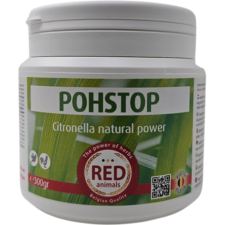 Pohstop poudre 300gr - Red Animals à 16,50 € - Red Animals - RP010 - Red Pigeon - Produits pour pigeons (et oiseaux)