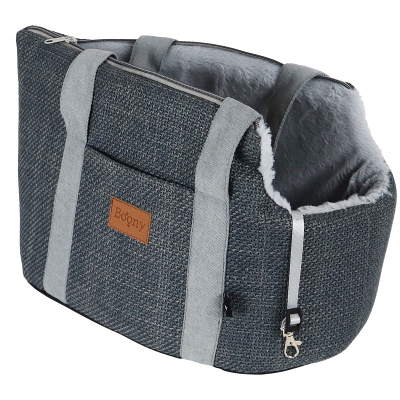 Boony sac de transport aspect lin + sangle de transport 46cm/Gris - Gebr. De Boon