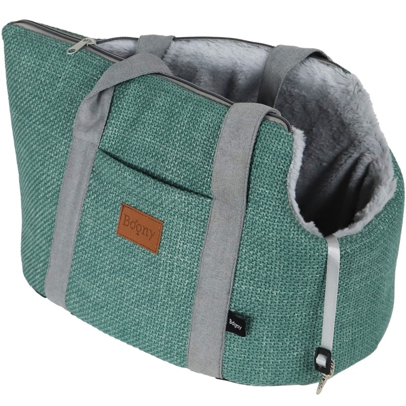 Boony sac de transport aspect lin + sangle 46cm/Vert Pastel - Gebr. De Boon