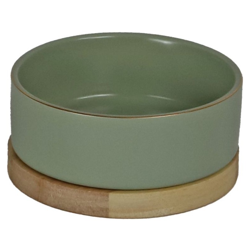 Boon bol à nourriture céramique/bois vert d'eau 16cm - Gebr. De Boon