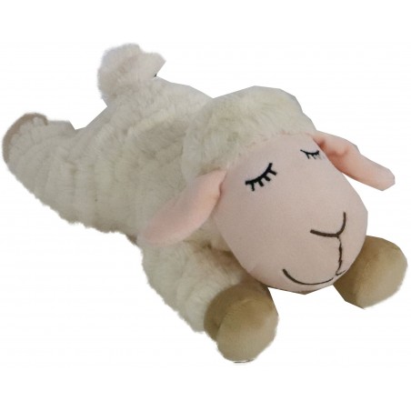 Boon jouet mouton peluche couché beige+bip eco 35cm - Gebr. De Boon