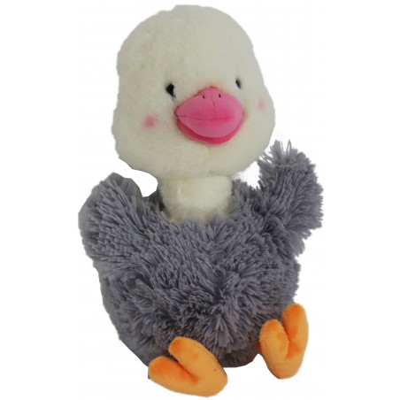 Boon jouet autruche peluche gris/blanc+bip eco 50cm - Gebr. De Boon