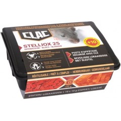 Clac Stelliox 25 Blocs - Poste d'appâtage sécurisé avec clé 10x10gr - Armosa à 9,95 € - ARMOSA - RD-DIF-90012 - Nuisibles