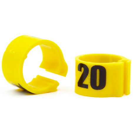 E-Z Bagues à clips numérotés 1 à 25 - Taille: 8mm - Couleur Jaune à 4,95 € - Rings 4 Wings - 760RN-Yellow - 8 mm