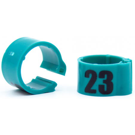 E-Z Bagues à clips numérotés 1 à 25 - Taille: 8mm - Couleur Vert