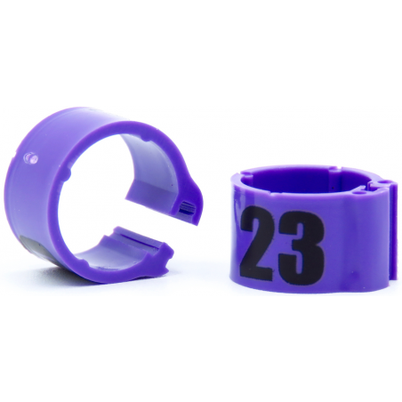 E-Z Bagues à clips numérotés 1 à 25 - Taille: 8mm - Couleur Violet