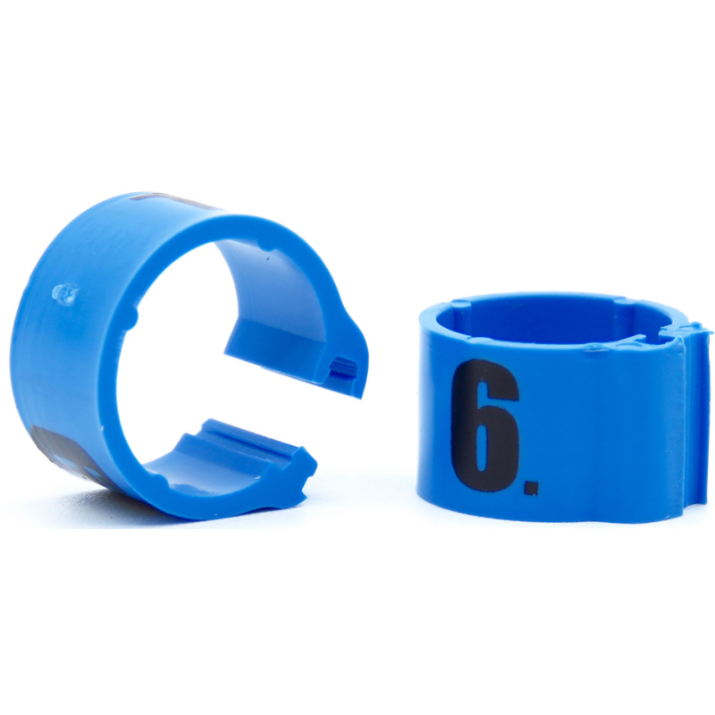 E-Z Bagues à clips numérotés 1 à 25 - Taille: 8mm - Couleur Bleu Ciel