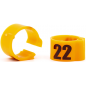 E-Z Bagues à clips numérotés 1 à 25 - Taille: 8mm - Couleur Orange Fluo