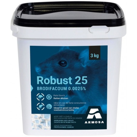 Robust 25 - Pâte moeuleuse riche en graisse 3kg - Armosa à 51,95 € - ARMOSA - RD-BRD-21006 - Nuisibles