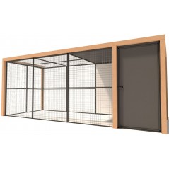 Volière Glorenza Alu Bois + sas - Map 1 - 475x190x187cm - Voldux à 3,00 € - Voldux - 50980 - Volières